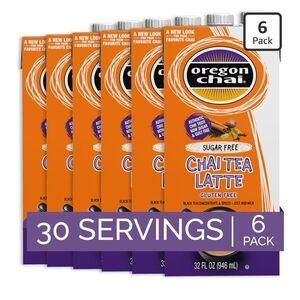 Oregon Chai Sugar Free Chai Concentrate, 32 Fluid Ounce (Pack of 6)